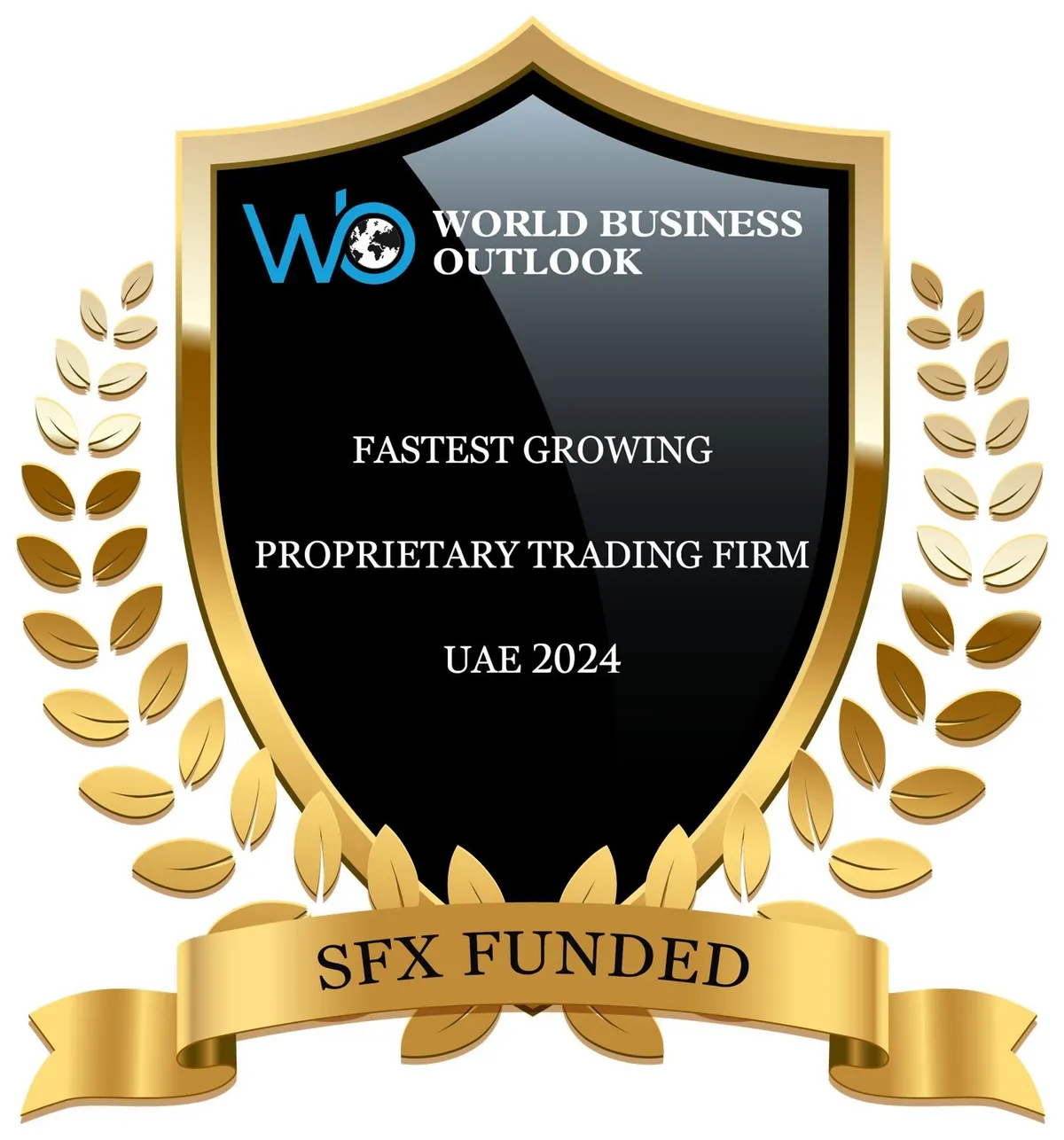 World Business Outlook - Fastest Growing Proprietary Trading Firm, UAE 2024, awarded to SFX Funded